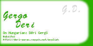 gergo deri business card